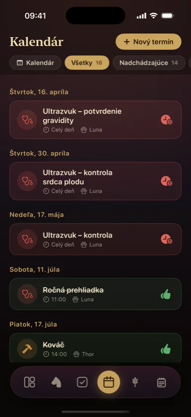 Kalendár termínov