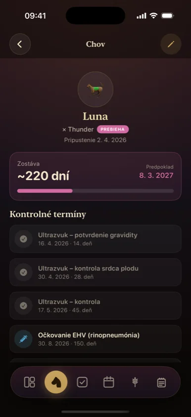 Chovný modul — odpočet do žrebenia